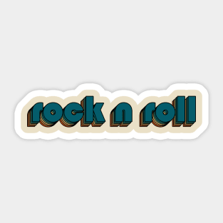 Rock N Roll // Rock N Roll Retro Rainbow Typography Style // 70s Sticker